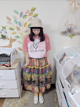 「古着のアイテム（スカート、その他）」を使った、ユーリさん（レディース・152cm）の夏コーディネート
