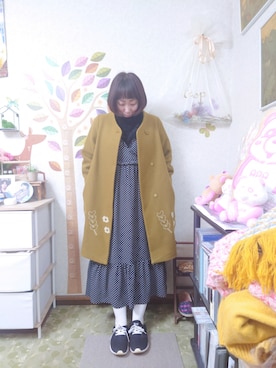 「POU DOU DOU（プードゥドゥ）のアイテム（ジャケット/アウター）」を使った、ユーリさん（レディース・152cm）の冬コーディネート