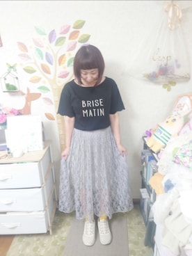 「PUMA（プーマ）のPUMA プーマ W SOFTRIDE REMI STARDUST SOFTRIDE REMI スターダスト 379831 ABC-MART限定 *02GRANOLA（スニーカー）」を使った、ユーリさん（レディース・152cm）の秋コーディネート