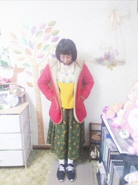 「MERLOT（メルロー）のアイテム（ニット/セーター）」を使った、ユーリさん（レディース・152cm）の冬コーディネート