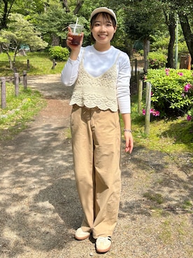 「Riberry（リベリー）のアイテム」を使った、健康さん（レディース・158cm）の夏コーディネート