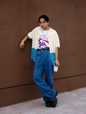 「丹寧」｜Dylanさん（メンズ・160cm）の夏コーディネート