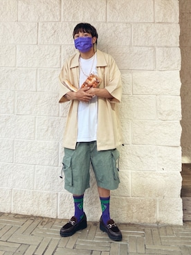 「oversize」｜「アイテム（その他トップス）」を使った、Dylanさん（メンズ・160cm）の夏コーディネート