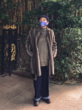 「毛衣」｜Dylanさん（メンズ・160cm）の冬コーディネート