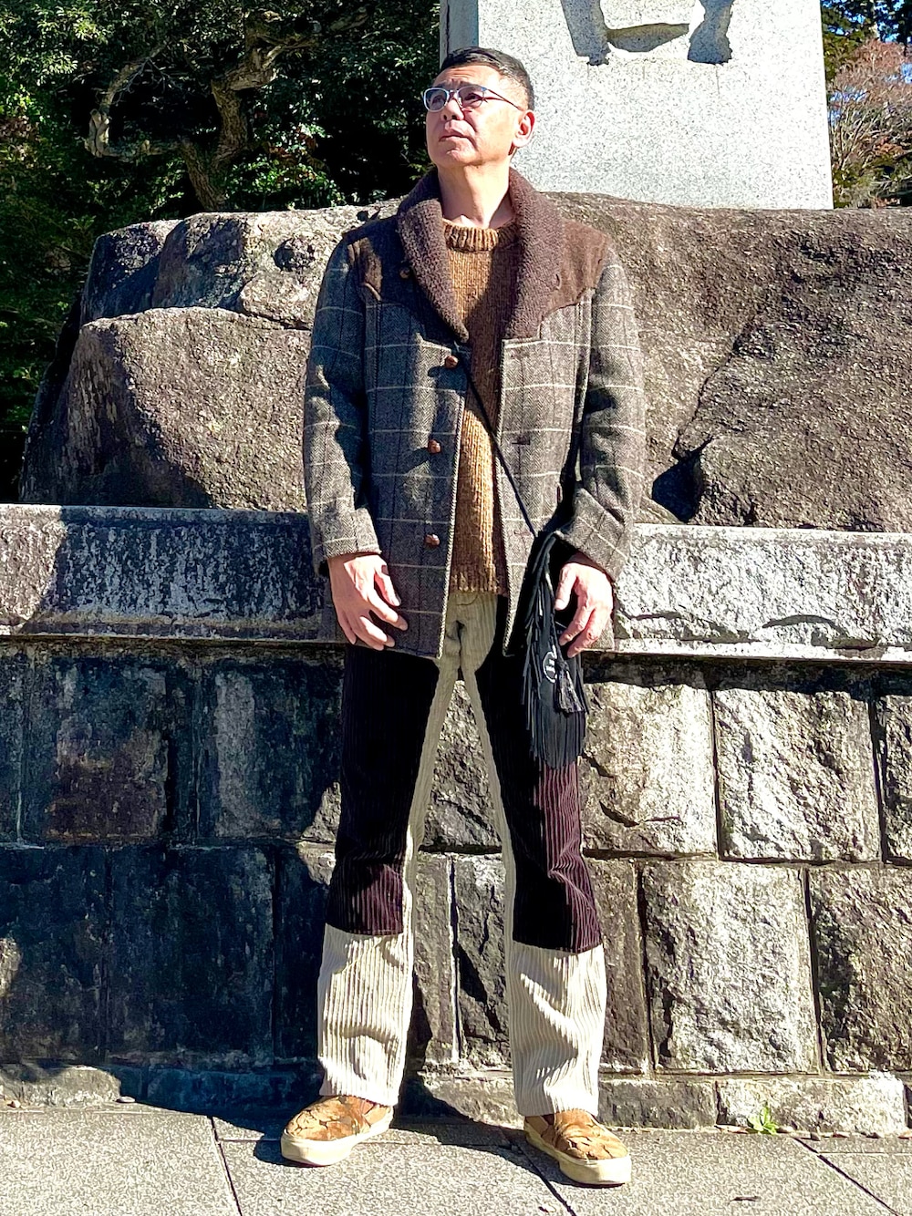 「NUMBER (N)INEのアイテム（その他アウター、ブラウン系）」を使った、apoohさん（メンズ・170cm）の冬コーディネートの1枚目の写真