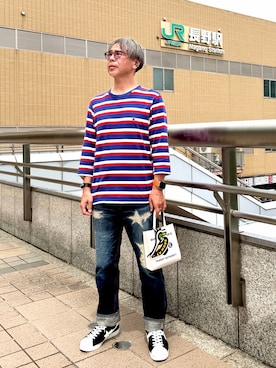「A BATHING APE（アベイシングエイプ）のアイテム（Tシャツ/カットソー、その他）」を使った、apoohさん（メンズ・170cm）の春コーディネート