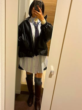 「アイテム（ネクタイ）」を使った、たばさん（レディース・157cm）の秋コーディネート