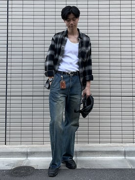 「MoonStar（ムーンスター）のアイテム」を使った、takayaさん（メンズ・185cm）の春コーディネート