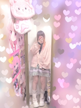 「GRL（グレイル）のアイテム（カーディガン/ボレロ、ピンク系）」を使った、りりり0625さん（レディース・163cm）の春コーディネート