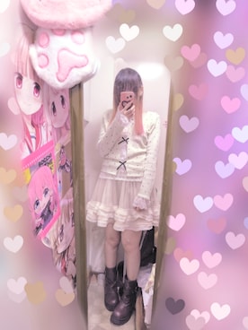 「SHEINのアイテム（Tシャツ/カットソー、ホワイト系）」を使った、りりり0625さん（レディース・163cm）の春コーディネート