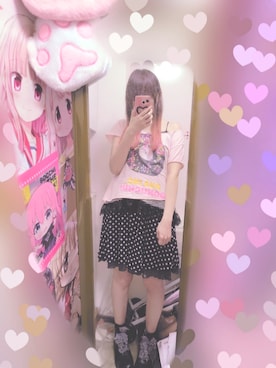 「RNA（アールエヌエー）のアイテム（Tシャツ/カットソー、ピンク系）」を使った、りりり0625さん（レディース・163cm）の秋コーディネート