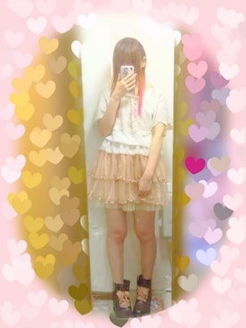 「axes femme（アクシーズファム）のアイテム（スカート、ベージュ系）」を使った、りりり0625さん（レディース・163cm）の春コーディネート