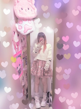 「axes femme（アクシーズファム）のアイテム（スカート、ピンク系）」を使った、りりり0625さん（レディース・163cm）の春コーディネート