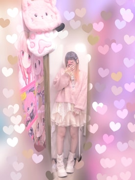 「GRL（グレイル）のアイテム（カーディガン/ボレロ、ピンク系）」を使った、りりり0625さん（レディース・163cm）の春コーディネート