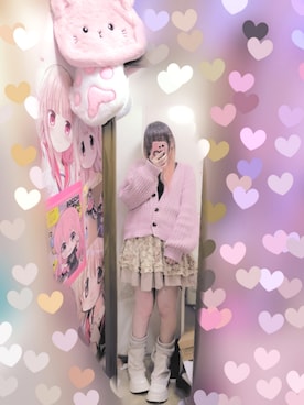 「GRL（グレイル）のアイテム（カーディガン/ボレロ、ピンク系）」を使った、りりり0625さん（レディース・163cm）の春コーディネート