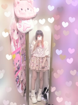 「GRL（グレイル）のアイテム（カーディガン/ボレロ、ホワイト系）」を使った、りりり0625さん（レディース・163cm）の春コーディネート