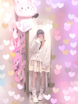 「GRL（グレイル）のアイテム（カーディガン/ボレロ、ホワイト系）」を使った、りりり0625さん（レディース・163cm）の春コーディネート