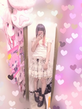 「axes femme（アクシーズファム）のアイテム（スカート、ホワイト系）」を使った、りりり0625さん（レディース・163cm）の夏コーディネート