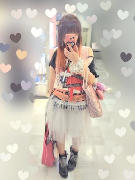 「アイテム（トートバッグ、ピンク系）」を使った、りりり0625さん（レディース・163cm）の夏コーディネート