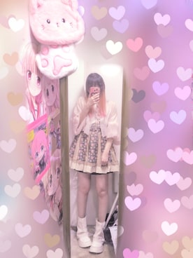 「GRL（グレイル）のアイテム（カーディガン/ボレロ、ピンク系）」を使った、りりり0625さん（レディース・163cm）の春コーディネート