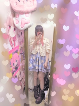 「axes femme（アクシーズファム）のアイテム（スカート、ブルー系）」を使った、りりり0625さん（レディース・163cm）の春コーディネート