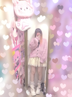 「GRL（グレイル）のアイテム（カーディガン/ボレロ、ピンク系）」を使った、りりり0625さん（レディース・163cm）の春コーディネート