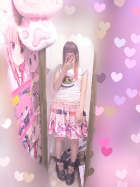 「SHEINのアイテム（スカート、その他）」を使った、りりり0625さん（レディース・163cm）の夏コーディネート
