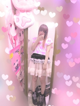 「RNA（アールエヌエー）のアイテム（Tシャツ/カットソー、ホワイト系）」を使った、りりり0625さん（レディース・163cm）の秋コーディネート
