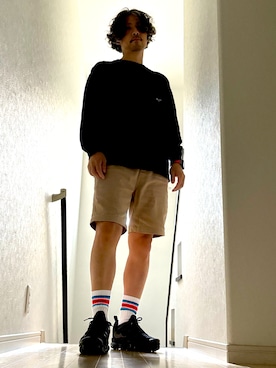 「アイテム（Tシャツ/カットソー）」を使った、アクセルボンバーさん（メンズ・170cm）の秋コーディネート