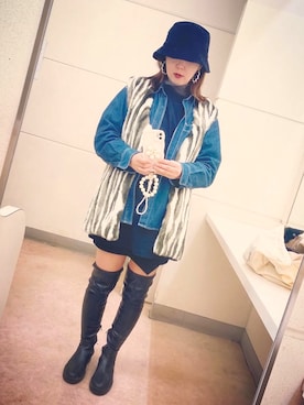 「アイテム（ベスト）」を使った、かなんさん（レディース・160cm・40代）の秋コーディネート