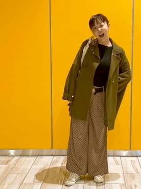 「アイテム（トレンチコート）」を使った、かなんさん（レディース・160cm）の秋コーディネート