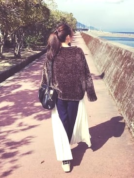 「アイテム（スリッポン）」を使った、かなんさん（レディース・160cm・40代）の秋コーディネート