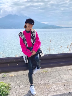 「アイテム（キャスケット）」を使った、かなんさん（レディース・160cm）の秋コーディネート