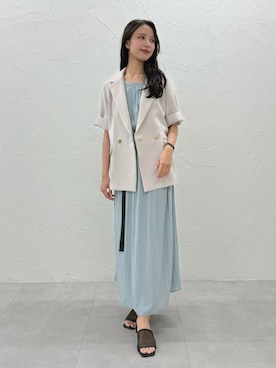 「TONAL（トーナル）のアイテム」を使った、ERICAさん（レディース・163cm）の夏コーディネート