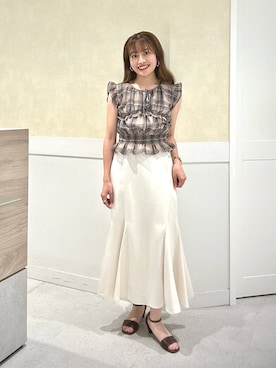 「NATURAL BEAUTY BASIC（ナチュラルビューティーベーシック）のアイテム」を使った、eri🍒さん（レディース・161cm）の夏コーディネート