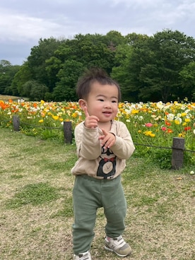 「BOBO CHOSES（ボボショーズ）のアイテム」を使った、mofufuuさん（キッズ・80cm）の夏コーディネート