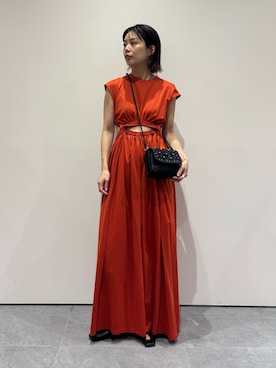 「SATORU SASAKI（サトルササキ）の【SATORU SASAKI/サトルササキ】TWISTED DRESS/ウエストツイストドレス/ワンピース（ワンピース、レッド系）」を使った、THE TOKYO WOMENSさん（レディース・152cm）の夏コーディネート
