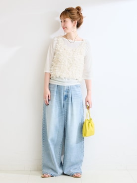 「Simplicite（サンプリシテ）のアイテム」を使った、 Kanakoさん（レディース・163cm）の夏コーディネート