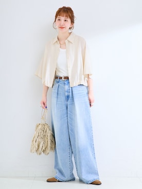 「Simplicite（サンプリシテ）のアイテム」を使った、 Kanakoさん（レディース・163cm）の夏コーディネート