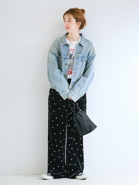「Lee（リー）のアイテム（デニムジャケット）」を使った、 Kanakoさん（レディース・163cm）の秋コーディネート