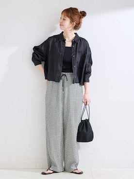 「Simplicite（サンプリシテ）のアイテム」を使った、 Kanakoさん（レディース・163cm）の夏コーディネート