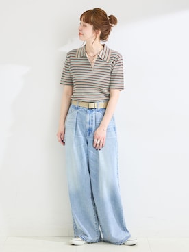 「Simplicite（サンプリシテ）のアイテム」を使った、 Kanakoさん（レディース・163cm）の夏コーディネート