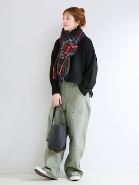 「TWEED MILL（ツイードミル）のアイテム」を使った、 Kanakoさん（レディース・163cm）の秋コーディネート