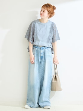 「Simplicite（サンプリシテ）のアイテム」を使った、 Kanakoさん（レディース・163cm）の夏コーディネート