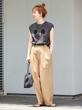 「ミッキー」｜ Kanakoさん（レディース・163cm）の夏コーディネート