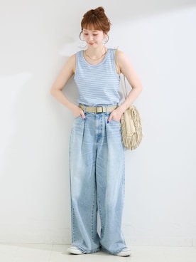「Simplicite（サンプリシテ）のアイテム」を使った、 Kanakoさん（レディース・163cm）の夏コーディネート