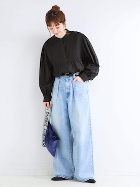 「Simplicite（サンプリシテ）のアイテム」を使った、 Kanakoさん（レディース・163cm）の夏コーディネート