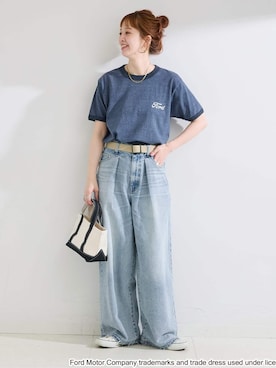 「Simplicite（サンプリシテ）のアイテム」を使った、 Kanakoさん（レディース・163cm）の夏コーディネート