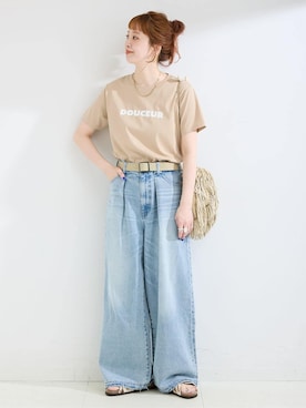 「Simplicite（サンプリシテ）のアイテム」を使った、 Kanakoさん（レディース・163cm）の夏コーディネート