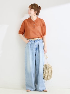 「Simplicite（サンプリシテ）のアイテム」を使った、 Kanakoさん（レディース・163cm）の夏コーディネート